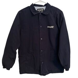 Only NY Men’s‎ Coach Jacket Navy Blue Size Medium Lightweight Back Hit
